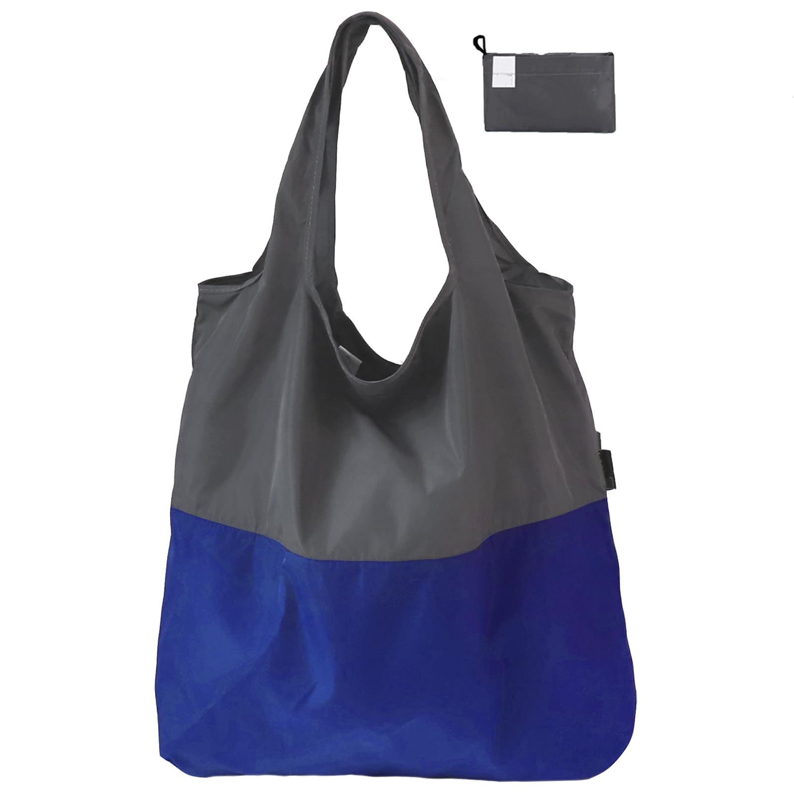 【送料無料】[Senteria] エコバッグ ショッピングバッグ 折りたたみ バッグ 買い物バッグ 肩掛け 軽量 大容量 大きい 防水 丈夫 洗える 収納簡単 おしゃれ 可愛い 無地 コンビニ スーパー ダークグレー