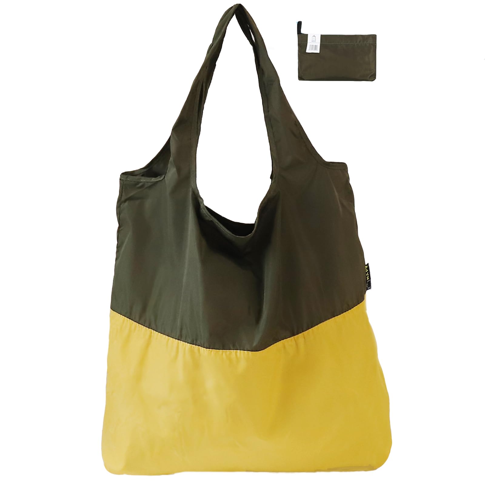 【送料無料】[Senteria] エコバッグ ショッピングバッグ 折りたたみ バッグ 買い物バッグ 肩掛け 軽量 大容量 大きい 防水 丈夫 洗える 収納簡単 おしゃれ 可愛い 無地 コンビニ スーパー アーミーグリーン