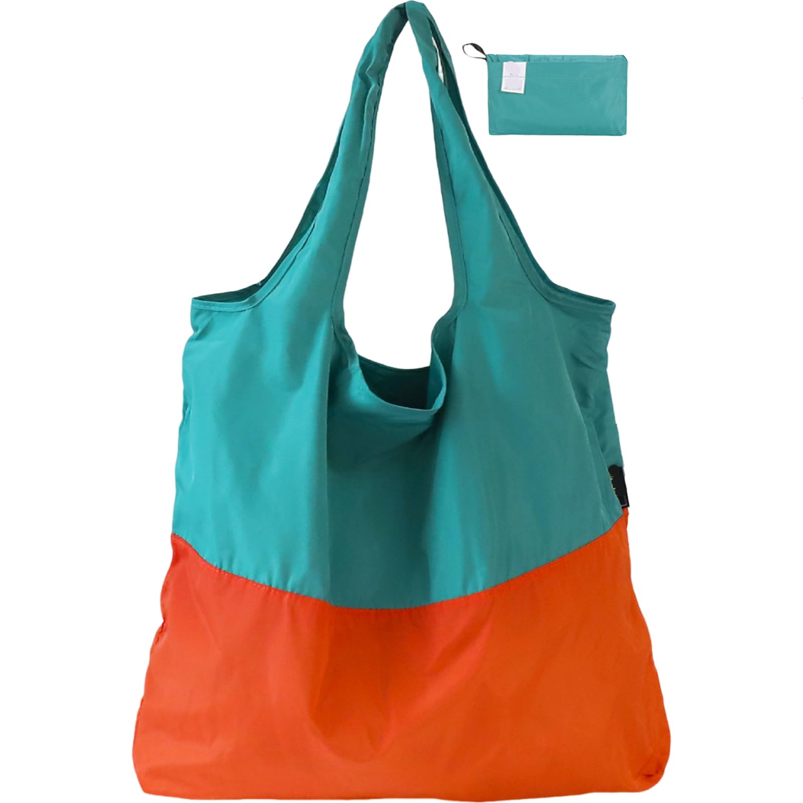 【送料無料】[Senteria] エコバッグ ショッピングバッグ 折りたたみ バッグ 買い物バッグ 肩掛け 軽量 大容量 大きい 防水 丈夫 洗える 収納簡単 おしゃれ 可愛い 無地 スーパー コンビニ アクアブルー