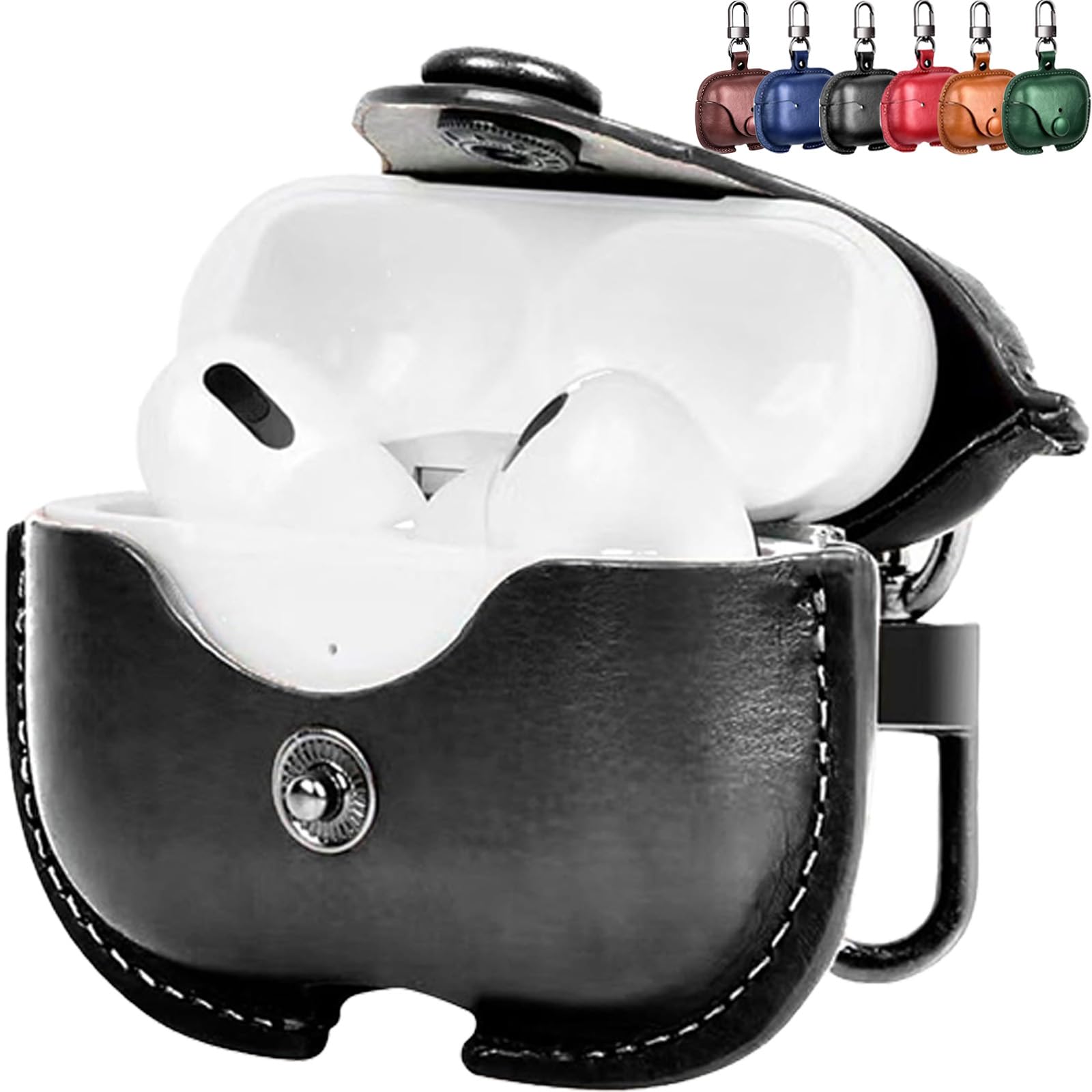 【送料無料】CIOODDW えあほっつぷろ ケース (2023/2022/2019) エアーポッズプロ ケース 本革 男女兼用 イタリアンレザーAirpods Pro2 ケース 高級本革 PUレザー 全面保護 フロントLEDライトが隠れない ワイヤレス充電に対応 カラビナ付き AirPods Pro/AirPods Pro 第2世