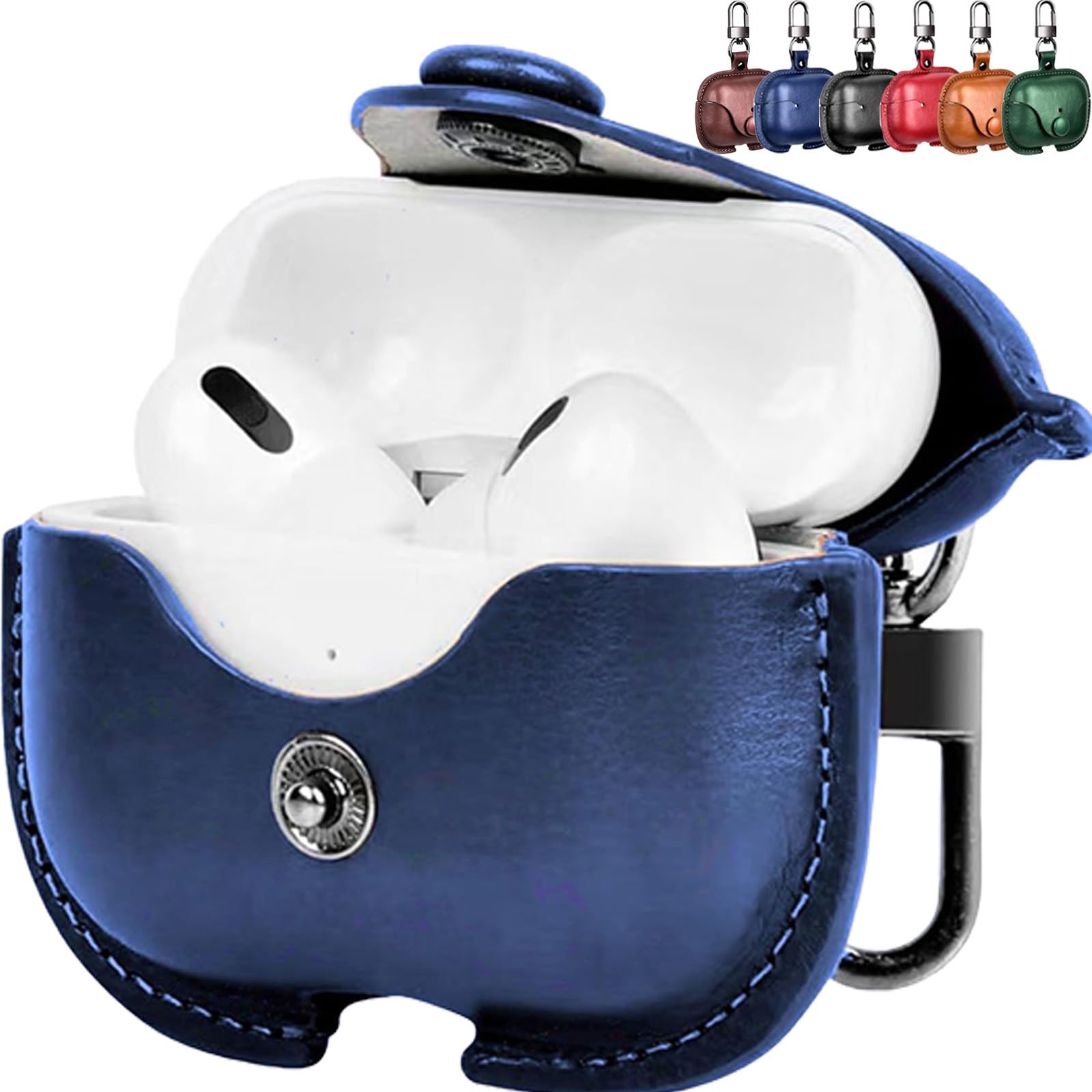 【送料無料】CIOODDW えあほっつぷろ ケース (2023/2022/2019) エアーポッズプロ ケース 本革 男女兼用 イタリアンレザーAirpods Pro2 ケース 高級本革 PUレザー 全面保護 フロントLEDライトが隠れない ワイヤレス充電に対応 カラビナ付き AirPods Pro/AirPods Pro 第2世