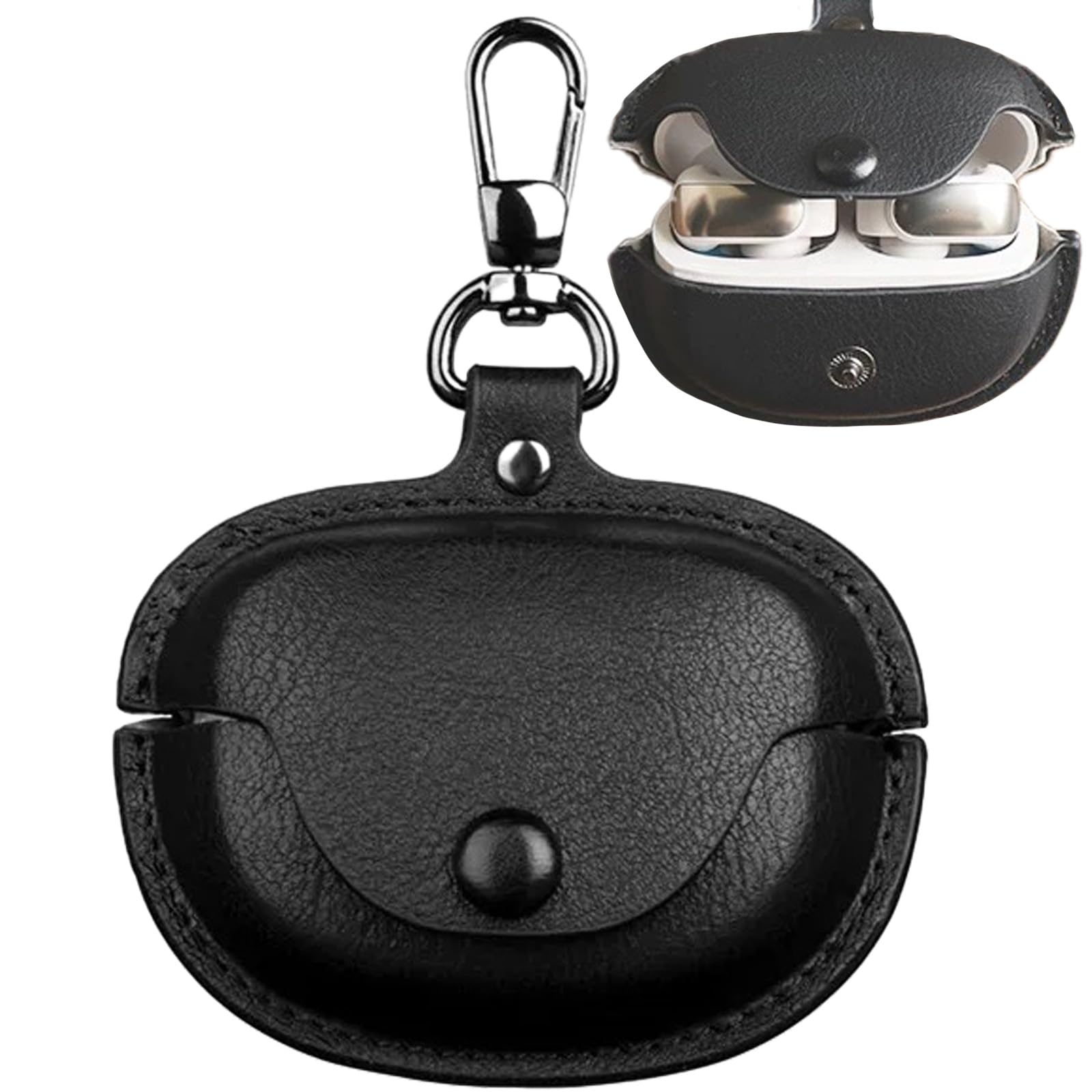 【送料無料】CIOODDW Bose Ultra Open Earbuds ケース 対応 bose ultra open earbuds 高級本革 PUレザー ultra open earbuds 本革 全面保護 充電 LEDライトが見える 耐衝撃 軽量 キズ防止 おしゃれ ワイヤレス充電対応 bose ultra open earbuds ケースカバー（ブラック）
