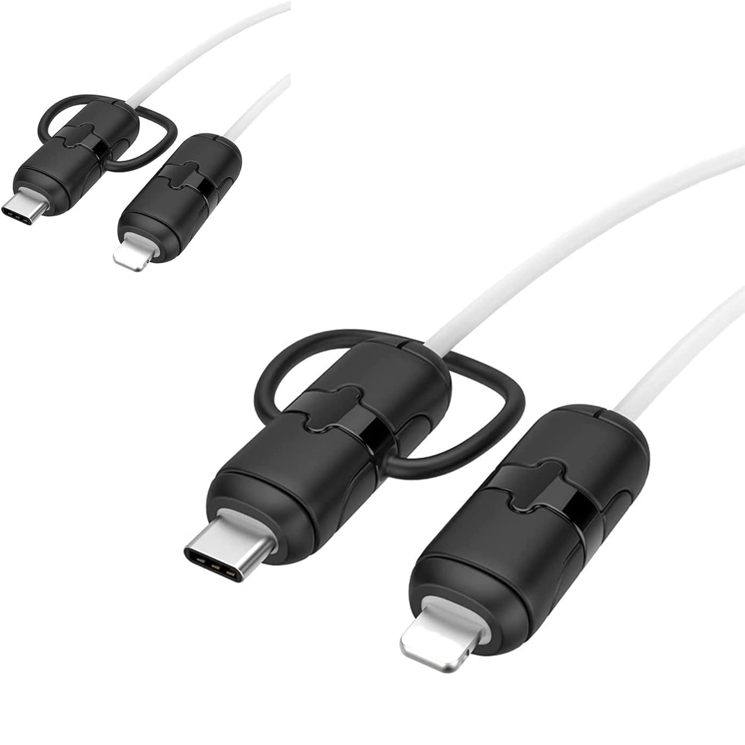 【送料無料】（2ペア） KONXISA ケーブルプロテクター 保護カバー Apple Type-C - Lightning/Android Type-C - Type-C 用 ライトニングケーブル 断線防止 シリコン製 耐久性 ケーブルカバー 折り防止 汚れ防止 耐摩耗性 Type-C - Lightning/Type-C - Type-C 充電ケーブル