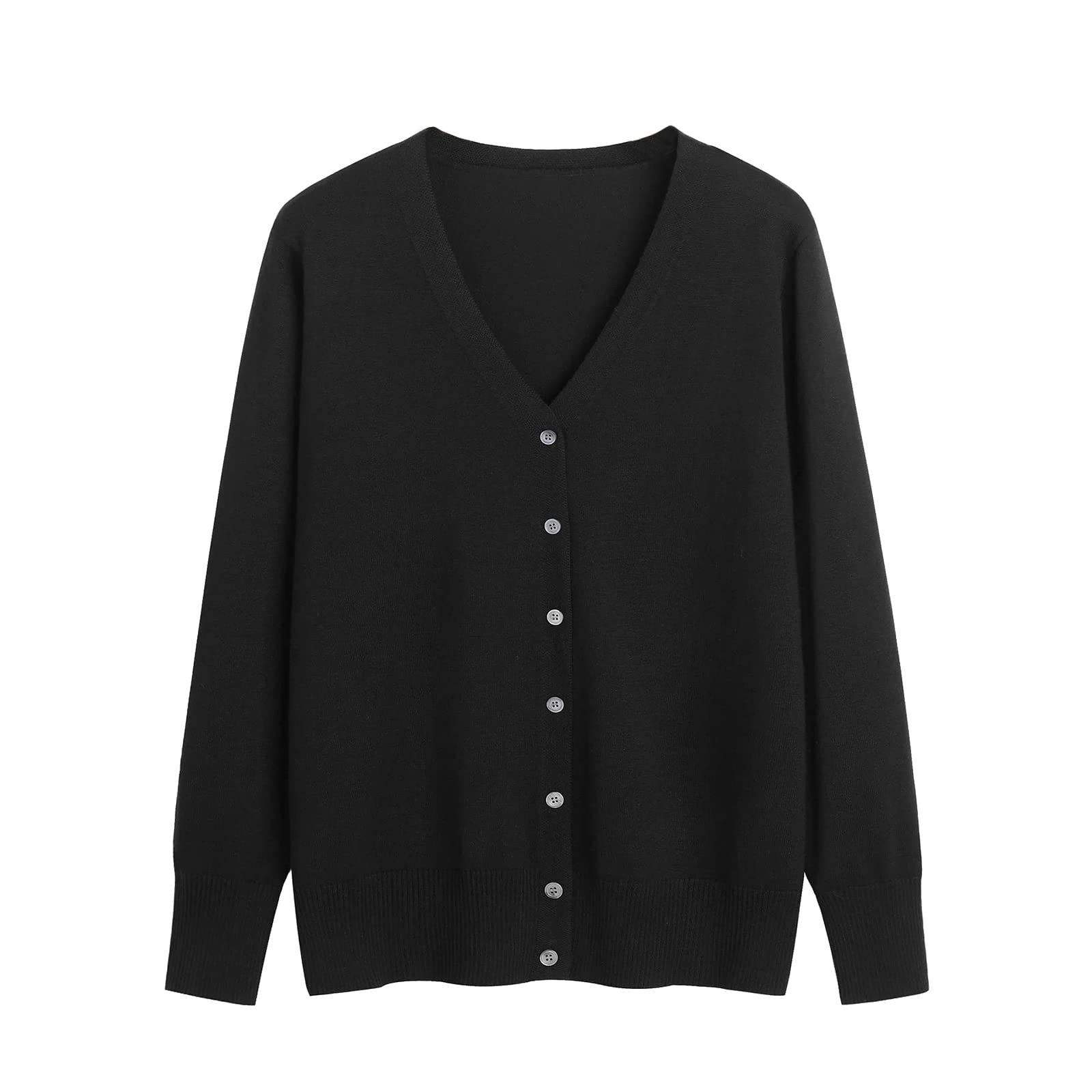 【送料無料】[Blostirno] カーディガン レディース Vネック ニット 綿 無地 厚手 オフィス ゆったり 春..