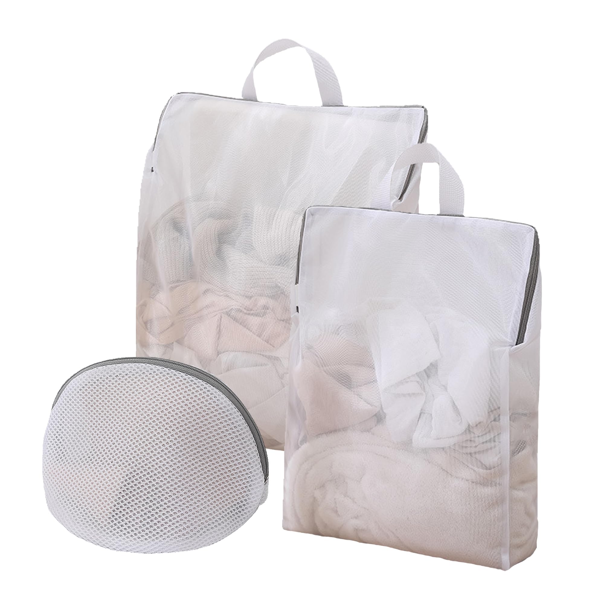 【送料無料】DEVENTORZ 洗濯ネット セット ランドリーネット 大きめ 手提げ 細かい網目 丈夫 耐久性 3枚 L:50*40*10cm M:40*30*...