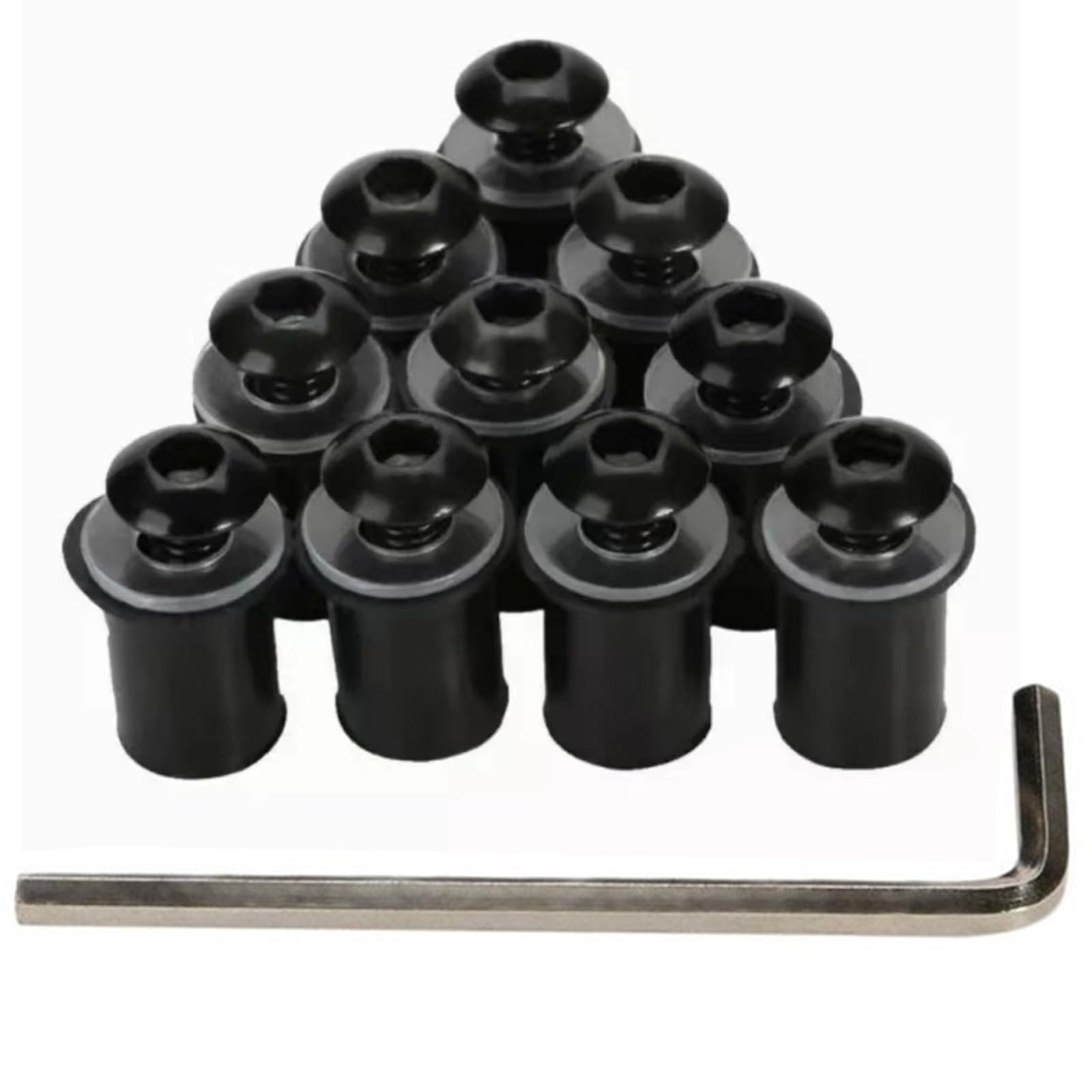 【送料無料】スクリーンボルト ウェルナット 10個セット 5mm ボルト 六角レンチ 付き ボルト バイク の..