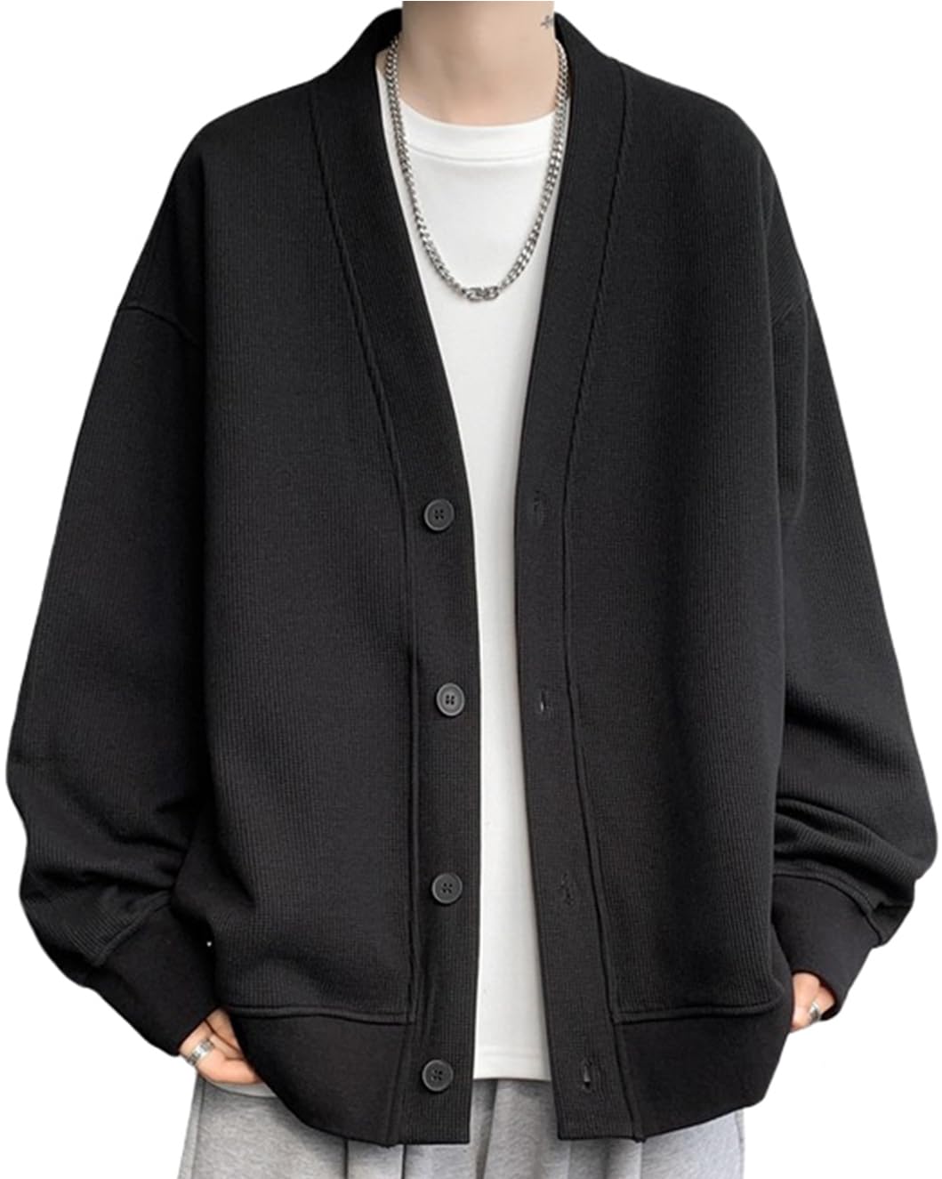 【送料無料】[ODFMCE] カーディガン メンズ 秋 vネック 無地 おしゃれ ゆったり ビジネス カジュアル ..