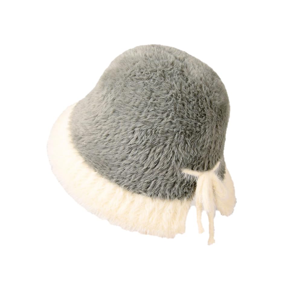 【送料無料】[Karsaer] ハット 帽子 レディース ふわふわ 暖かい 秋冬 スリット リボン 柔らかい すっ..