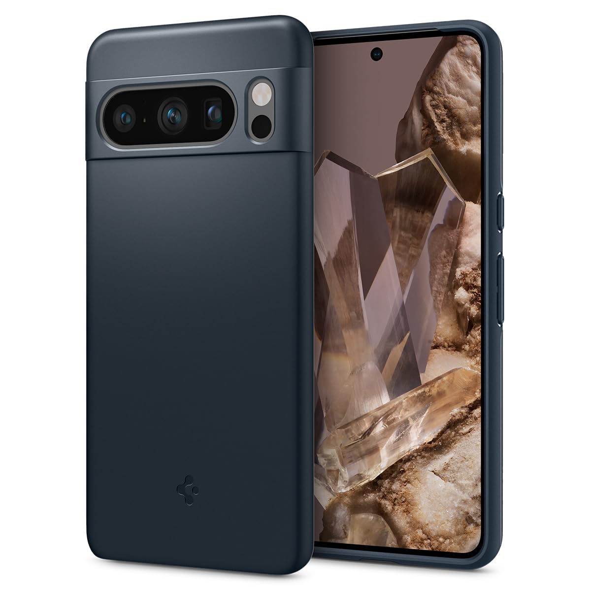 【送料無料】Spigen Google Pixel 8 Pro ケース 極薄 レンズ保護 擦り傷防止 薄型カバー 軽量 指紋防止 シンプル マット仕上げ ワイヤレス充電対応 シン・フィット ACS06326 (メタル・スレート)