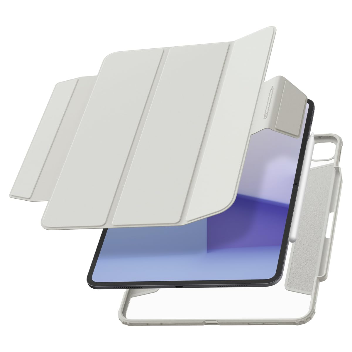 【送料無料】Spigen iPad Pro 13 インチ (2024) ケース スリム 軽量 耐衝撃 擦り傷防止 過熱防止 エアスキンプロ ACS07014 (グレー)