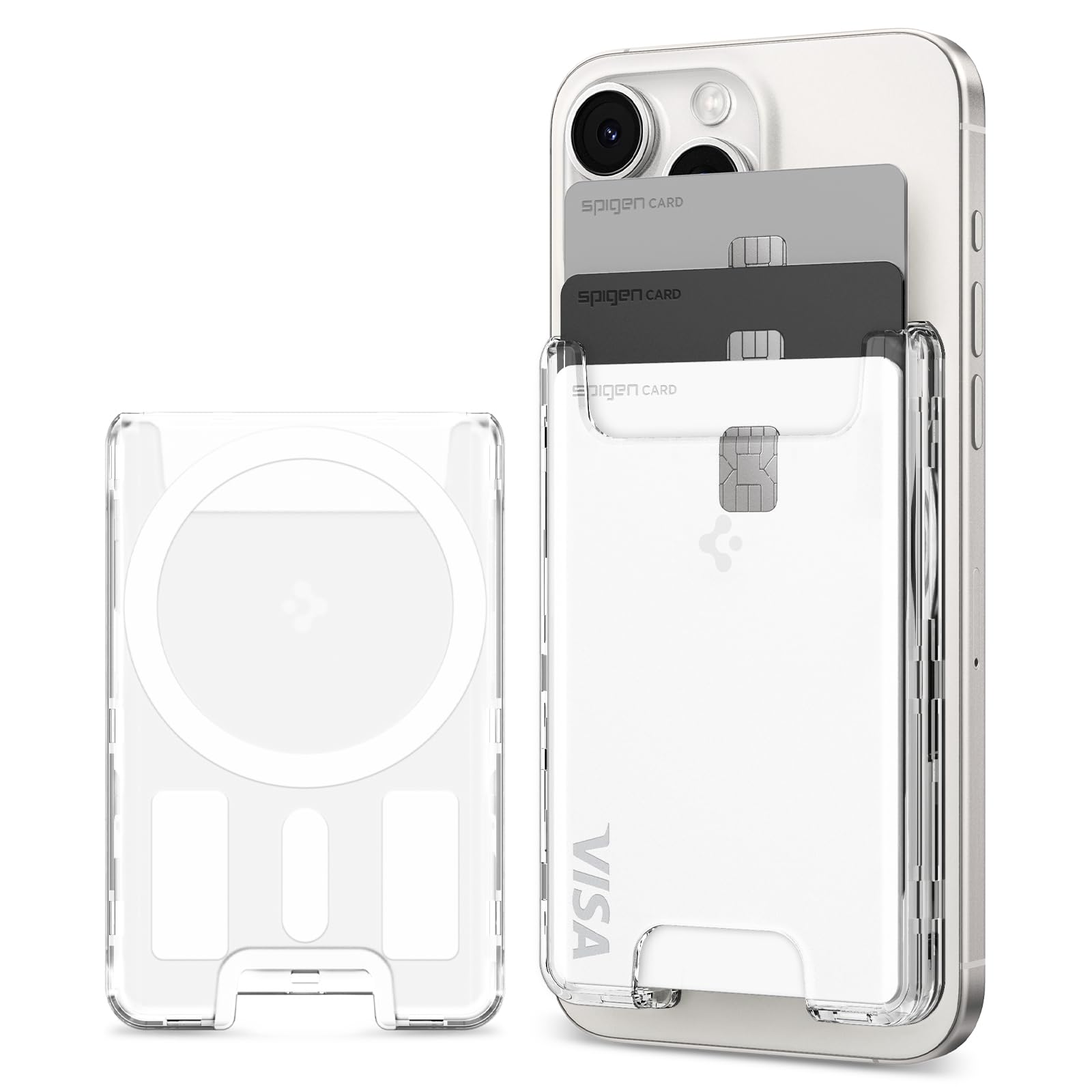 【送料無料】[Spigen] MagSafe対応 カードケース 最大3枚 滑り止めグリップ iPhone 16, iPhone 15, iPh..