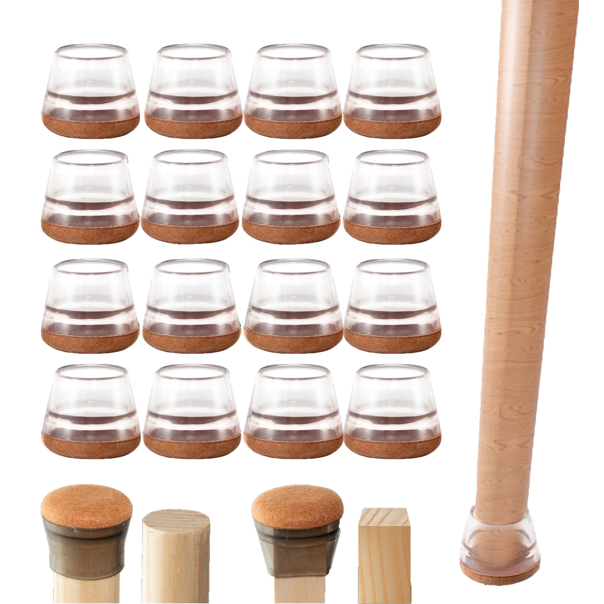 【送料無料】ALEBANA 椅子脚カバー シリコン 傷防止 【厚底タイプ】【斜め脚対応】 丸脚 角脚 ...