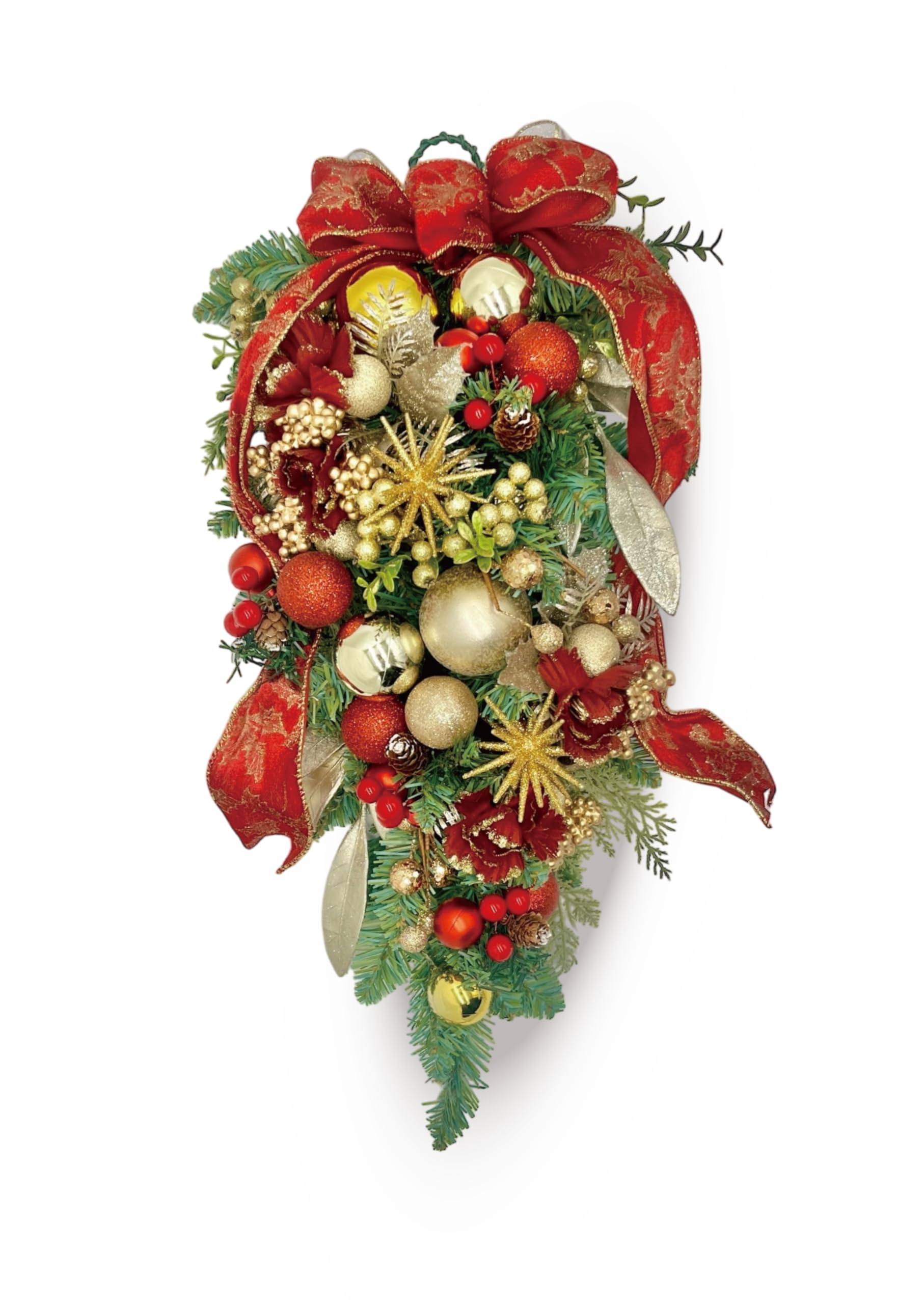 【送料無料】［ 2025年 mamawreath スワッグ ］ クリスマススワッグ クリスマス 飾り 壁掛け 玄関ドア..