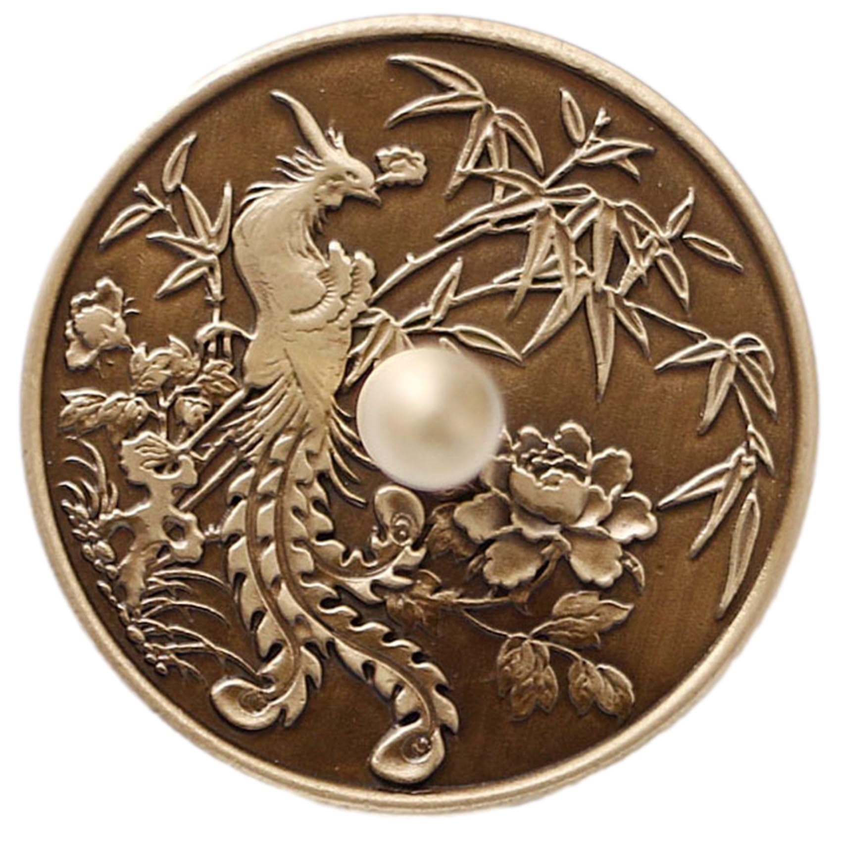 【送料無料】NOELAMOUR 香灰ツール 灰押さえ 銅製 灰ならし 灰かき 香炉灰 香木 お香 香道 (鳳凰 & 牡丹)