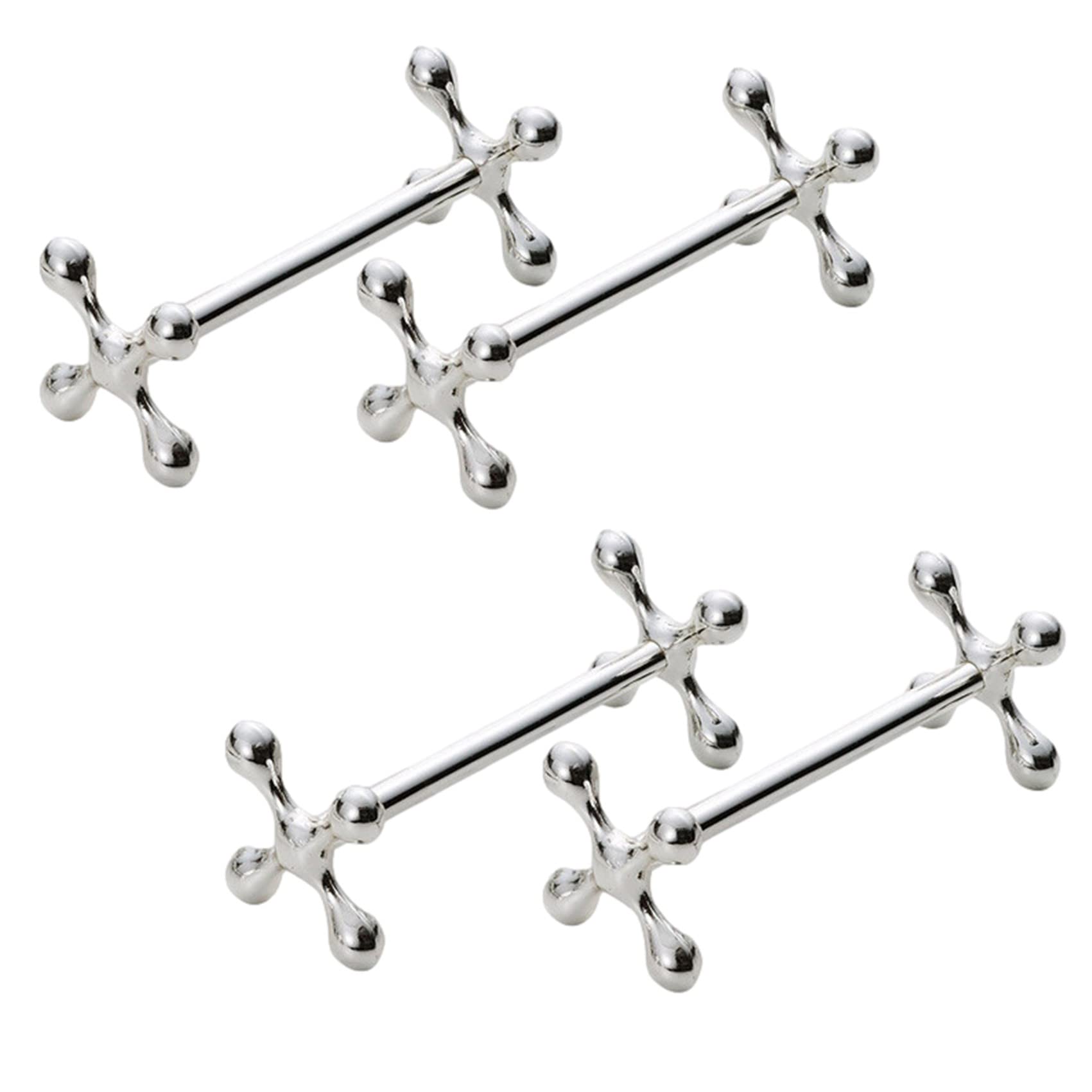 【送料無料】NOELAMOUR カトラリーレスト ナイフレスト フォークレスト 箸置き スプーン フォーク テーブル (シルバー 9cm 4個セット)