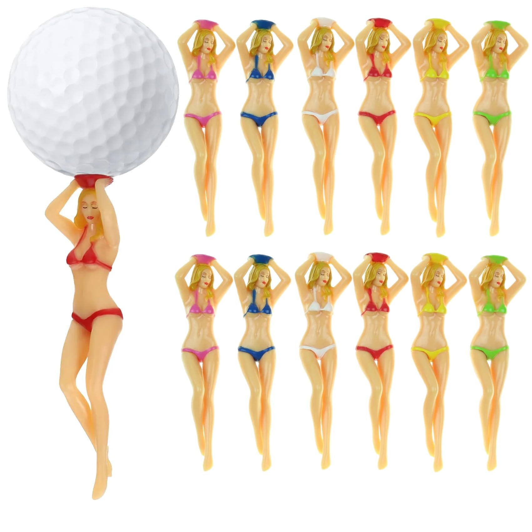 【送料無料】NOELAMOUR ゴルフコンペ 景品 おもしろ ゴルフ ティー 6色 12本セット イベント パーティー ビキニ 面白 グッズ