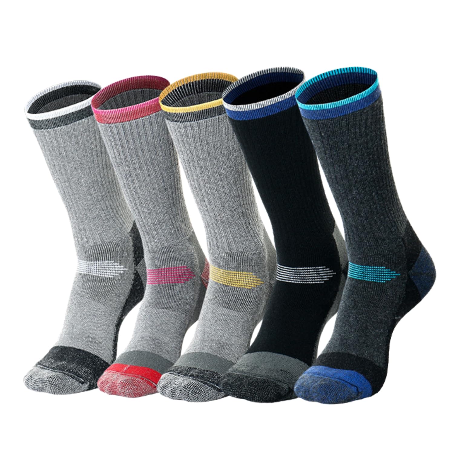 【送料無料】[FUJIKAZE] 登山 靴下 トレッキングソックス 本格登山用 ハイキング スポーツソックス 男女兼用 メリノウール (M(35-39), グレー)