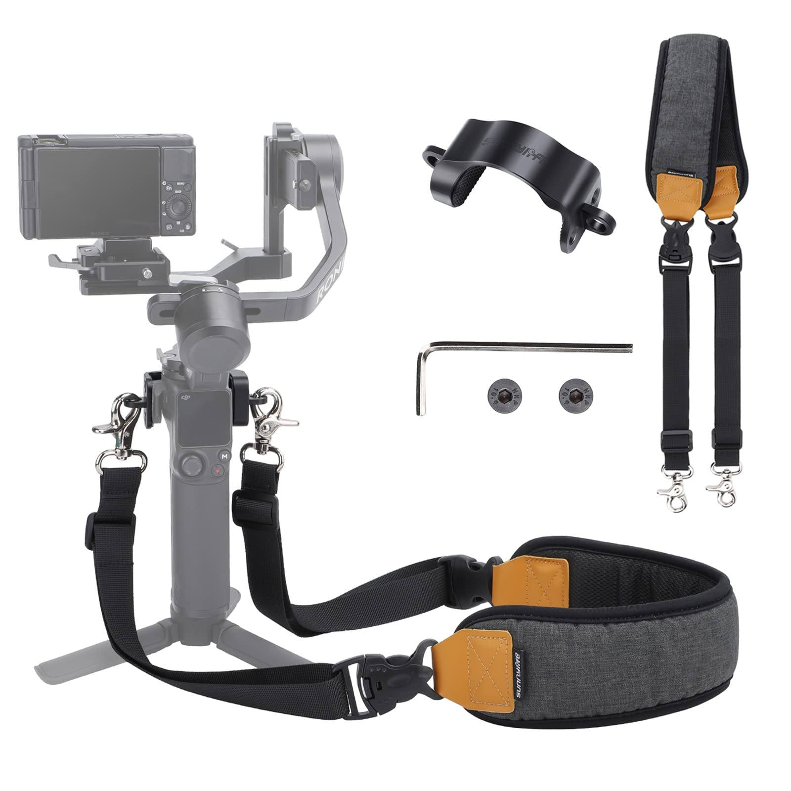 【送料無料】TMOM TMOM DJI RS3 Miniストラップ ショルダーストラップ ショルダーストラップ 取り付け簡単長さ調節可能 折りたたみ時の長さ：55.5～76.5cm RS3 Mini ジンバルスタビライザーアクセサリー