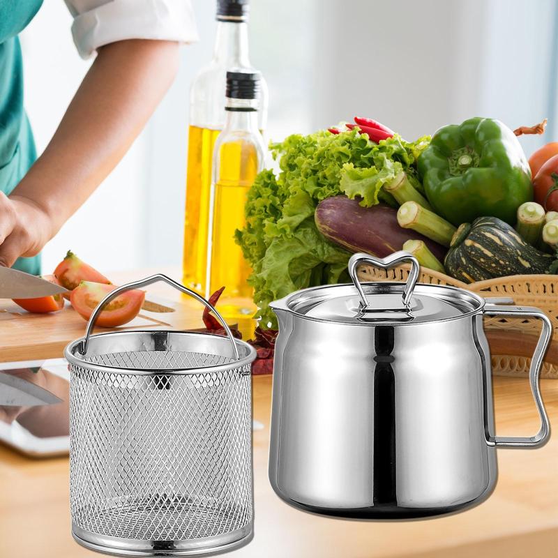 天ぷら鍋セット オイルフィルター コンテナ タンク 調理器具 ステンレス オイルフィルター ポット グリ..