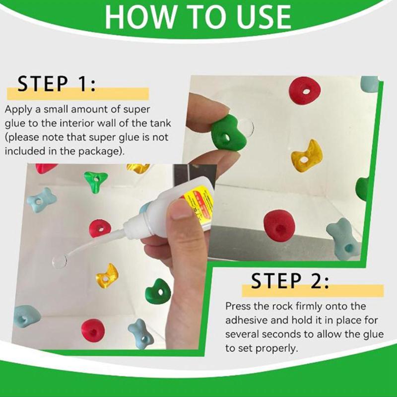 ペットテラリウムグリップストーン アクリル製 爬虫類用クライミングロック テクスチャ加工表面 10個