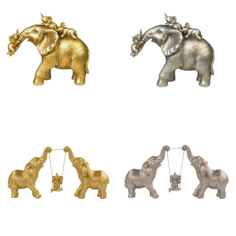 象の像 デスクトップ装飾 飾り アート作品 樹脂製 置物 動物彫刻 オフィス 自宅 寝室 棚 リビングルーム用