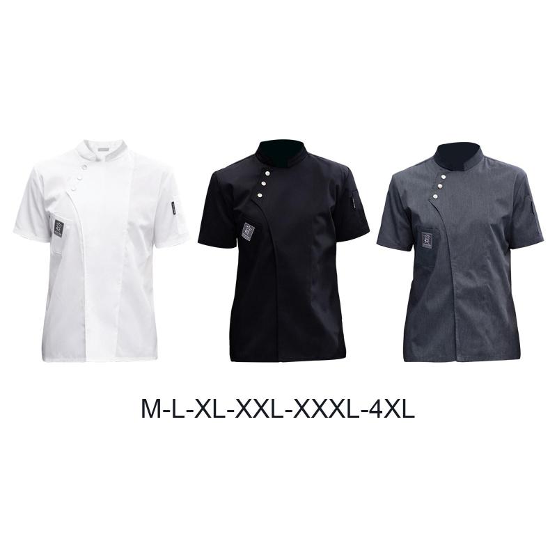 シェフジャケット半袖調理服レストラン用のシンプルなシェフコート