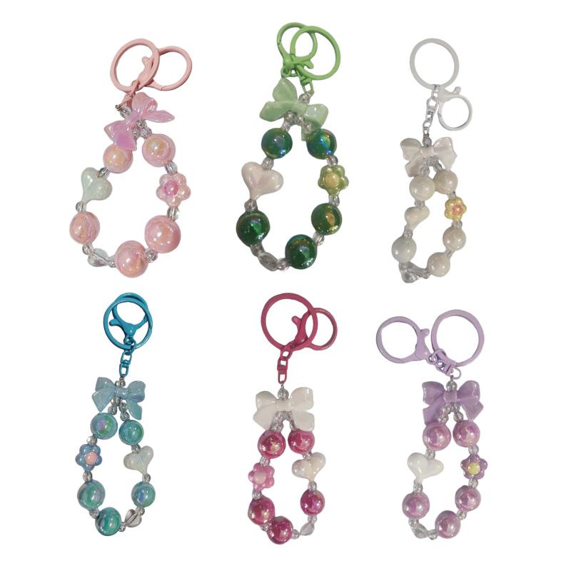 ビーズキーチェーン かわいいバッグアクセサリー ブレスレットキーチェーン 女の子用ギフトバッグフィラー