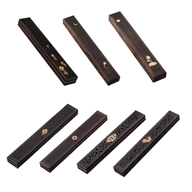 香炉 木製 香スティックホルダー 美しい 彫刻パターン 全7選択