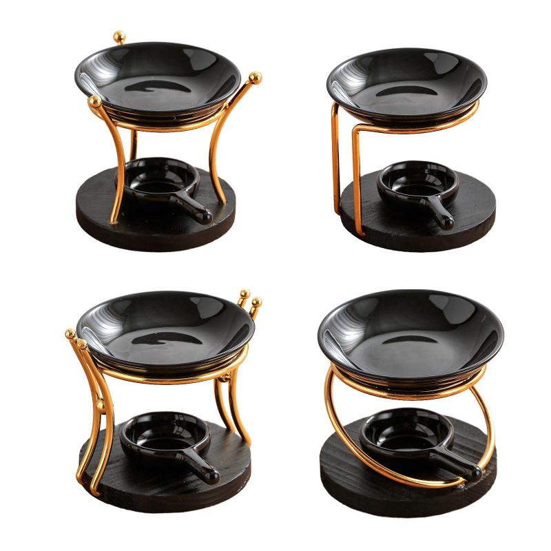 ティーライトキャンドルホルダーオイルバーナー家の装飾木製ナイトライト香りフレグランスウォーマーワ..