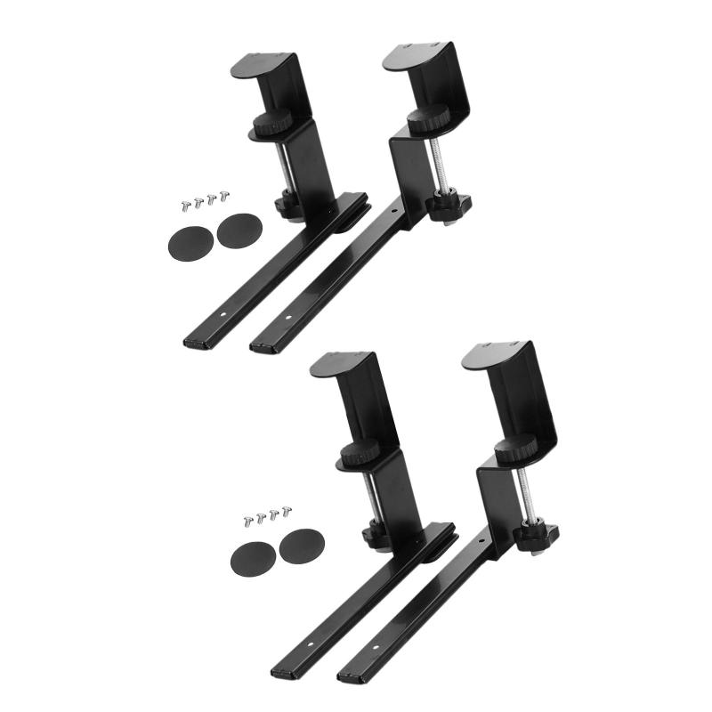 デスク下キーボードトレイ収納ラック 引き出し式ハードウェア クランプ式マウントブラケット ブラック ..