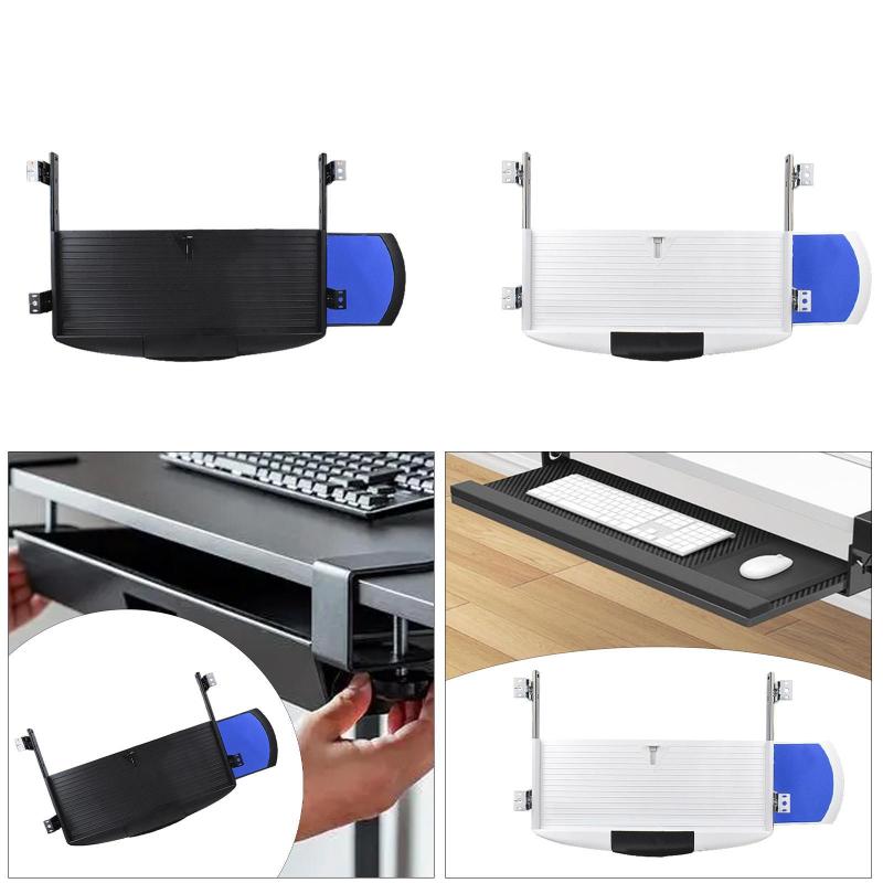 デスク下の大型キーボードトレイ.タイピング用の引き出し式コンピュータ引き出し