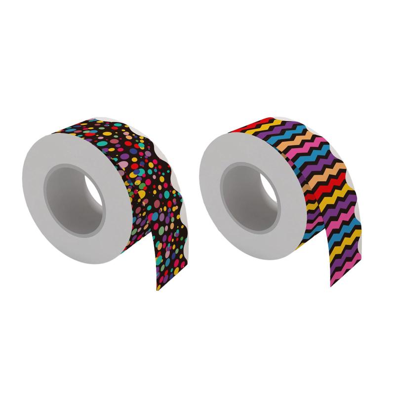 創造的なパターンの掲示板の境界線 かわいい明るい色のステッカーが壁の家庭教室の掲示板を飾ります