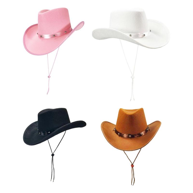 カーニバル音楽フェスティバル旅行パーティー用のカウボーイハットポータブルコスチュームアクセサリー