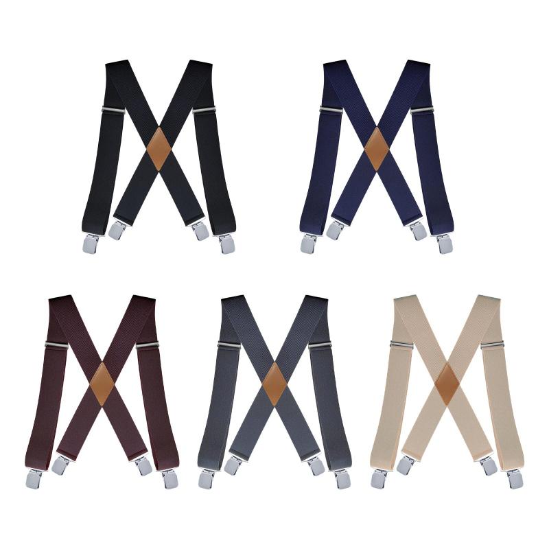 男性用サスペンダー x 形幅 5 センチメートルカジュアルズボンパンツブレース非常に強力なクリップ弾性..
