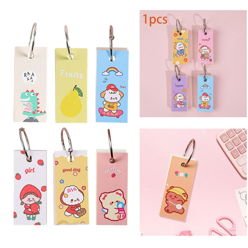 インデックス ノート カード 紙のしおり DIY グリーティング カード スタディ カード バインダー リング付き 学習用