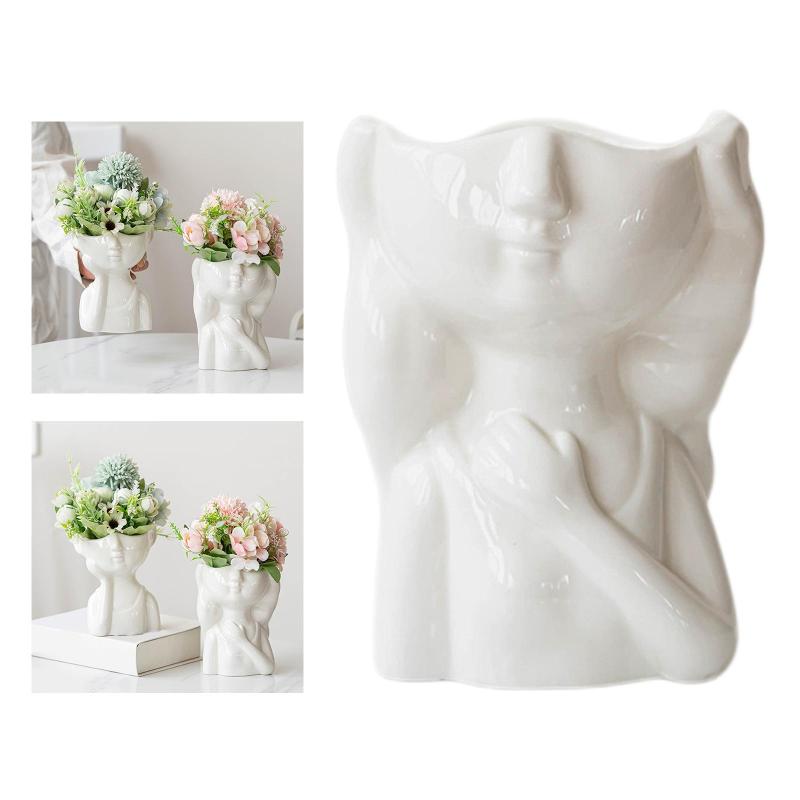 セヘッドプランター人間の形をした花瓶なポット屋内屋外ガーデニング装飾用デスクトップ装飾 , 女の子