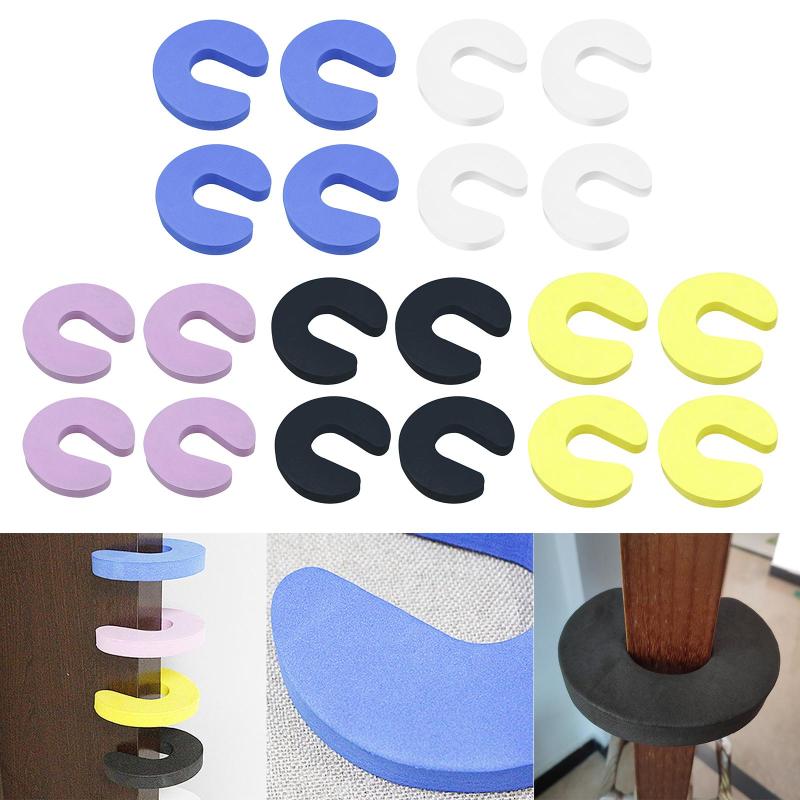 パックの4ソフトピンチ安全子供幼児ドアストッチャイルドプルーフド洗練されたデザインドアスラムストッパー