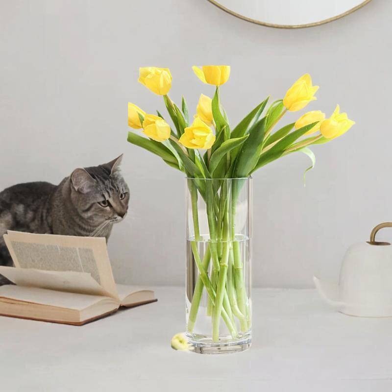 アクリルシリンダーフラワーベース(透明)リビングルームテーブルセンターピースウェディング用