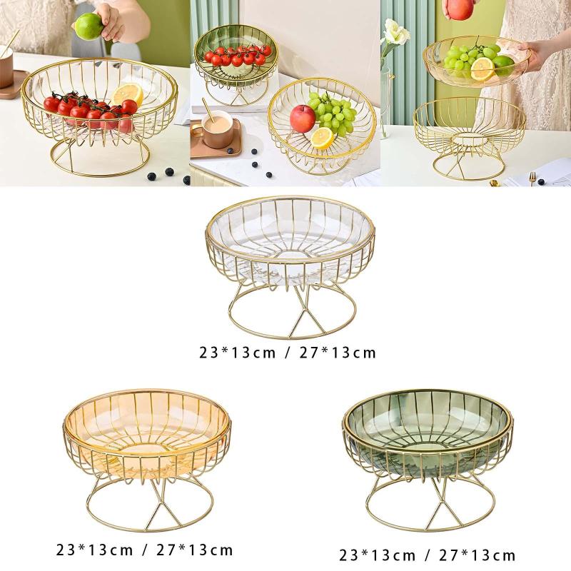 金属ワイヤーフルーツ収納バスケットフルーツトレイ大容量野菜スナックパンバスケット収納ラックカウン..