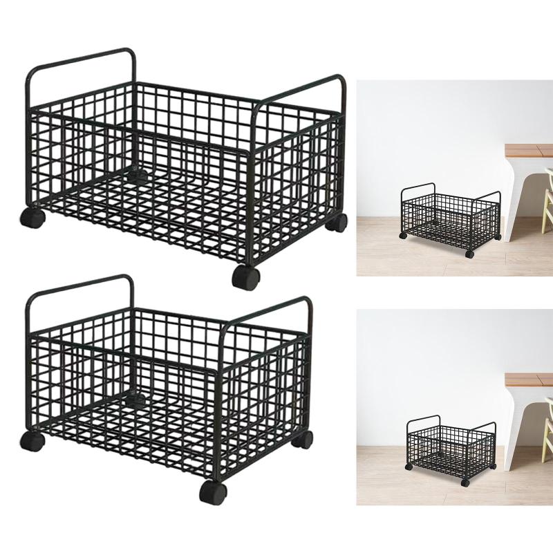 デスク下ファイルオーガナイザーボックス メッシュ収納カート ホイール付き 衣類 おもちゃ オフィスオーガナイザー キッチン 子供部屋 パントリー用