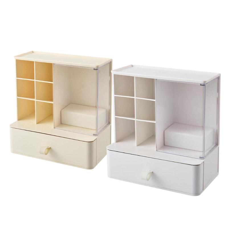 引き出しを備えた小さなデスクオーガナイザーストレージオーガナイザー多機能化粧品メイクバニティボックスアクセサリージュエリーストレージボックス
