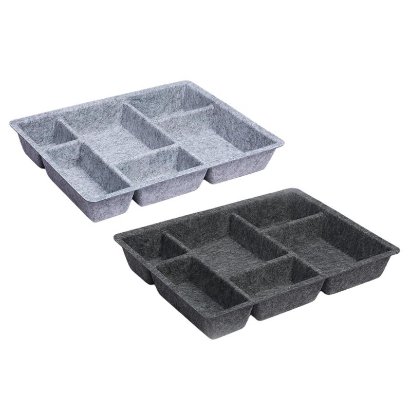 フェルト製引き出しオーガナイザートレイ収納ボックス.多用途でシンプル.ミニマリスト.6グリッドコンテナ.化粧台.卓上.オフィスデスク.キャビネット用.