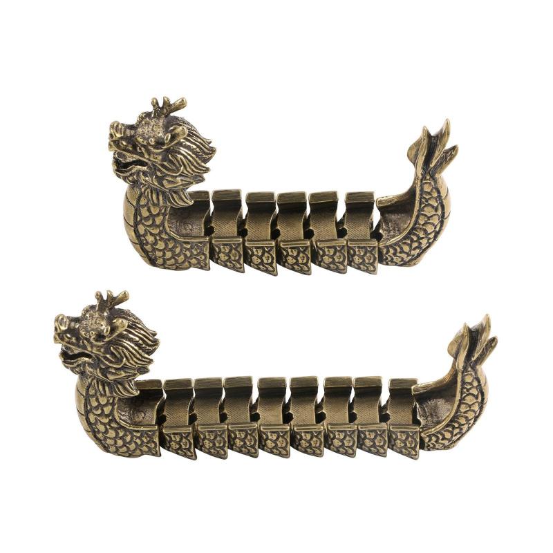 真鍮製ドラゴンボートオーナメント ミニチュア コレクター向けギフト ドラゴンボート像 手作り カフェ ..