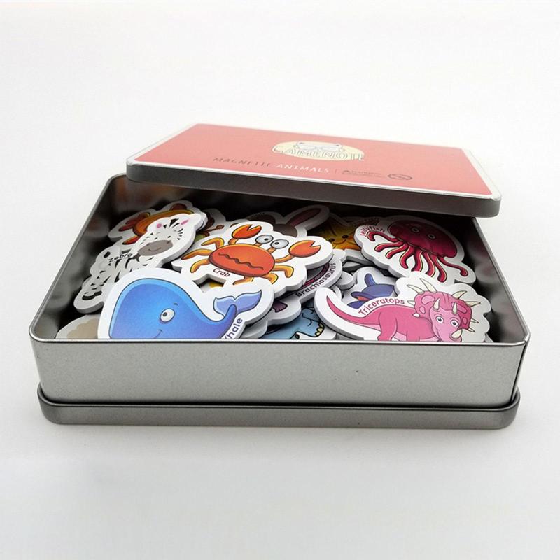 冷蔵庫用動物マグネット 40個 愛らしい学習バレンタイン