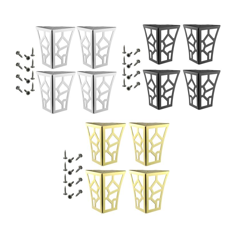 4個入り 中空パターン 金属製家具脚 キャビネット脚 ネジ付き クラシック家具ライザー ソファ テーブル..