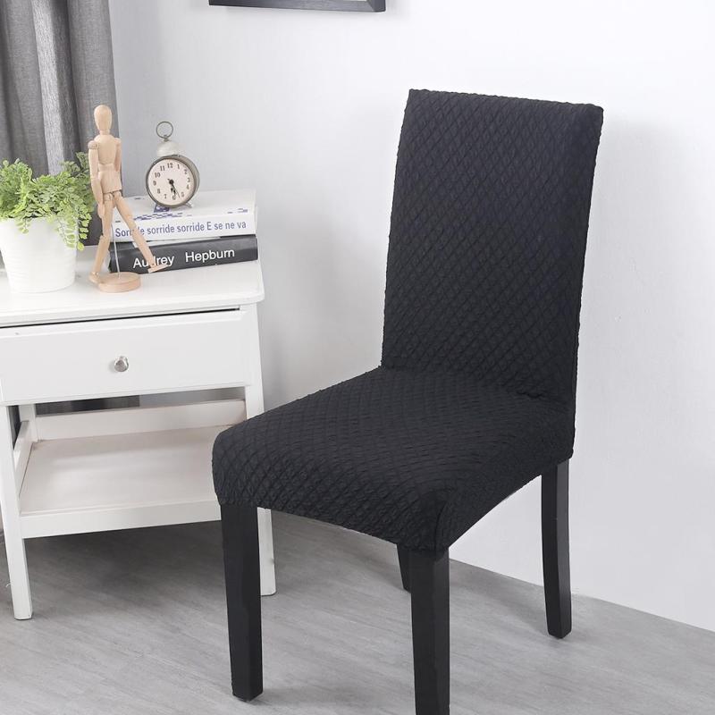 ダイニングルームチェアカバースツールシートプロテクターバンケットチェアスリップカバーブラック