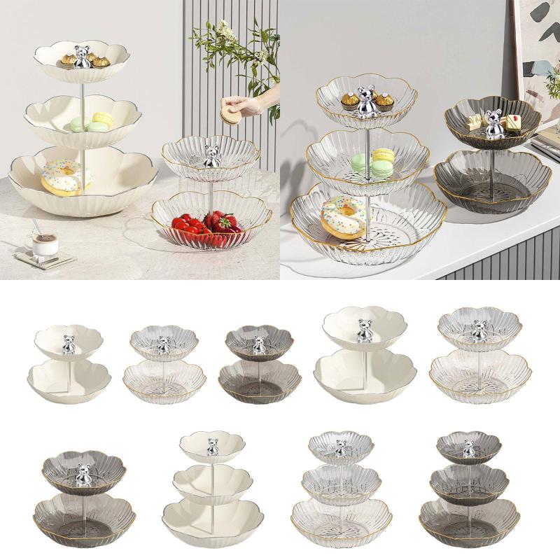 ケーキスタンドデザートカップケーキスタンドラグジュアリー多目的フルーツサービングホルダーティアフ..
