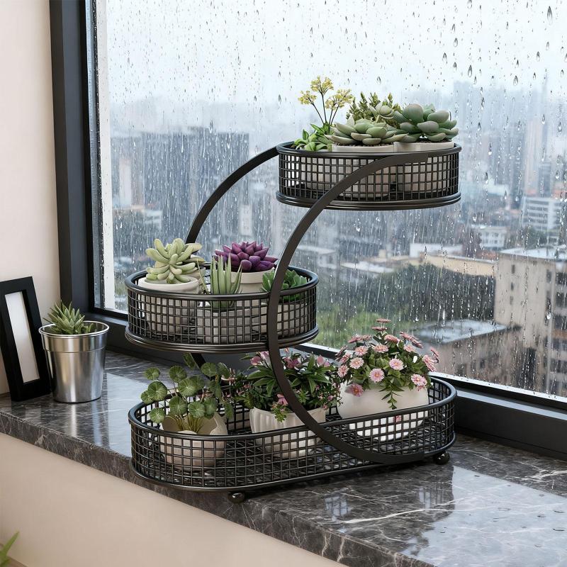 フルーツバスケット 段付きフルーツボウル 鉄製 野菜収納バスケット カウンタートップ スナック ダイニ..