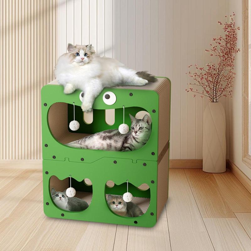 段ボール製キャットハウス おもしろい 猫用 爪とぎベッド 小動物用 ペット用品