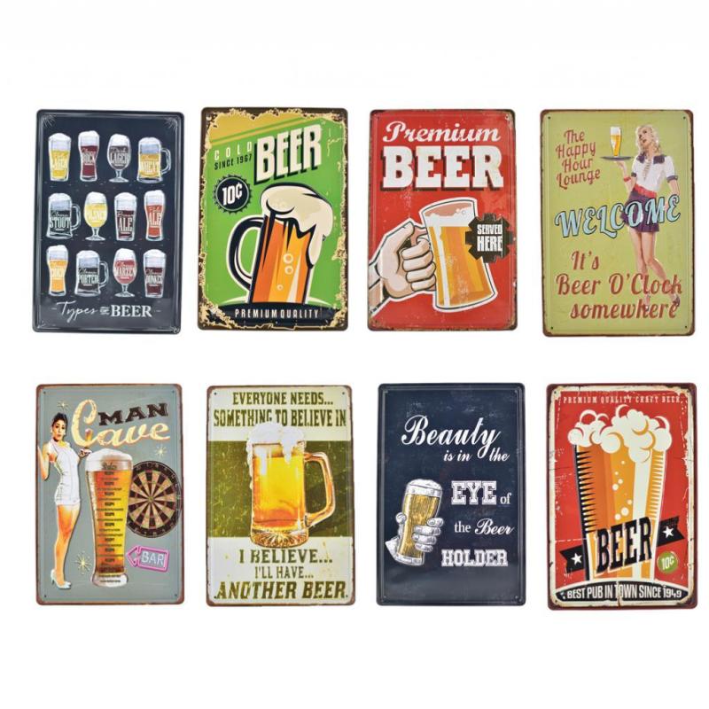 cm 金属 錫 サーク 壁アート ポスター バー パブ 多種選べる